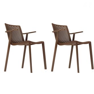 Resol Set 2 Sillas Con Brazos Interior, Exterior Chocolate Netkat Resol