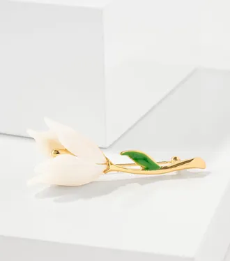 Talbots Tulip Brooch - Ivory/Gold - 001 Talbots