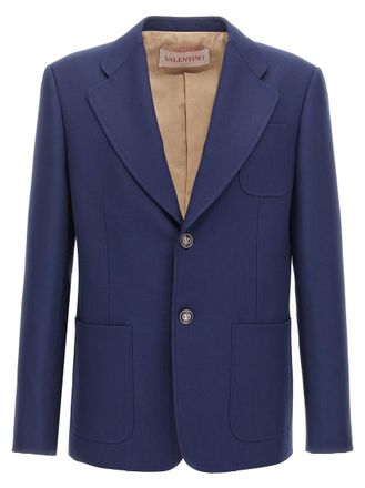 Valentino Blue Single-breasted Blazer