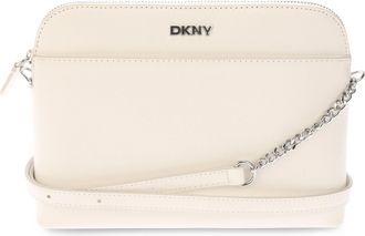 DKNY Womens Accessories Bridger Dome Top Zip Logo Shoulder Crossbody Bag in White Rubber - One Size