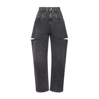 Maison Margiela Loose-fit Jeans, female, Black, Size: XS Cut-out Jeans