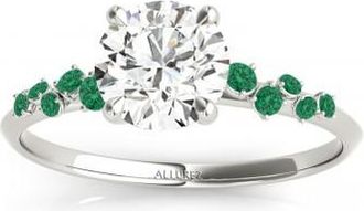 Allurez Scattered Emerald Engagement Ring in Palladium (0.13ct)