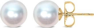 House of Brilliance 14k Yellow Gold 5-5.5MM Akoya Cultured Pearl Solitaire Stud Earrings