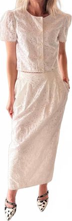 Poss&eacute; Salma Column Maxi Skirt In Vintage White