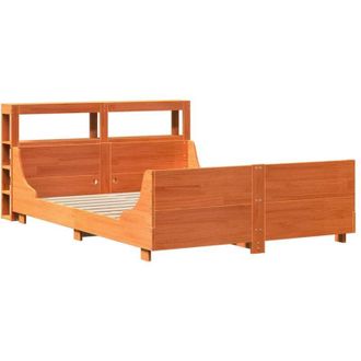 vidaXL Bed Frame without Mattress Wax Brown 140x200 cm Solid Wood Pine Vidaxl