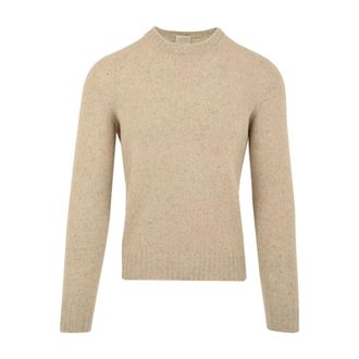 Drumohr Round-neck Knitwear, male, Beige, XL, Mens Jumpers