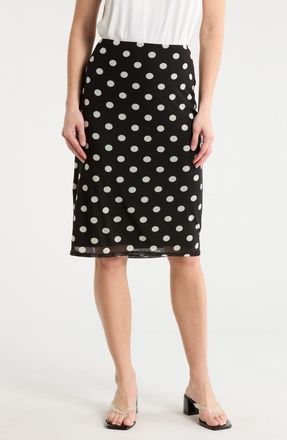 Wayf Polka Dot Midi Skirt in Black Polka Dot at Nordstrom Rack, Size X-Small