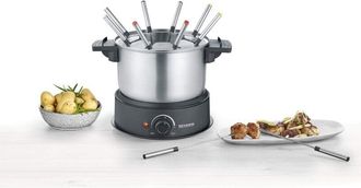 Severin Fo 2470 Set fonduta 1,4 l da 1500 Watt, Kit fonduta elettrica con 8 forchette colorate, Set fondue con regolazione continua della temperatura