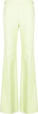 Moschino flared high-waist trousers - women - Viscose/Spandex/Elastane - 42 - Green