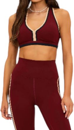 Beach Riot Ida Athletic Top In Maroon Merlot