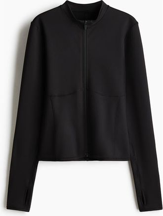 H&M Warming Zip-through Sports Jacket With Drymove in Black at Nordstrom, Size Xx-Small