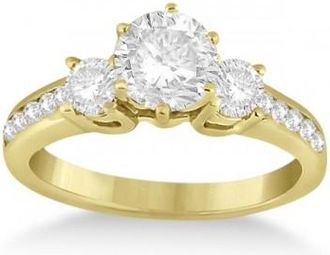 Allurez Three-Stone Lab Grown Diamond Engagement Ring with Sidestones in 14k Yellow Gold (0.45 ctw)
