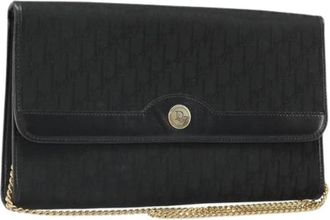 Dior Pre-owned Vintage Trotter Canvas Shoulder Bag - Dames - Vintage Schoudertas - Zwart - ONE Size - Leer - Vintage