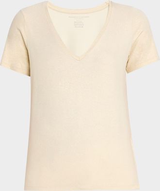 Majestic Filatures Soft Touch V-Neck Shimmer Jersey T-Shirt