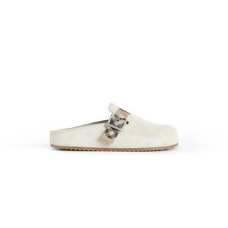Burberry Suede Buckle Mule Slippers