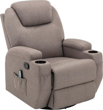 Vente-Unique Sill&oacute;n de masaje SILVANO de tela - Topo