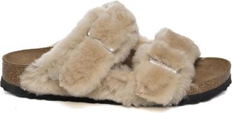 Birkenstock Arizona Shearling Narrow Fit - Dames - Sandalen - Bruin - 40 EU - Leer - Schoenen