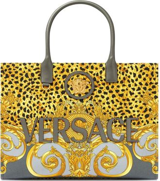 Versace Borsa tote con stampa - Grigio