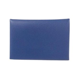 Herm&egrave;s Pre-owned Calvi Duo Madame Portemonnee - Dames - Pre-owned - Blauw - Maat: ONE Size Leer