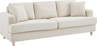 Vente-Unique Sof&aacute; de 3 plazas de pana beige YOCABA