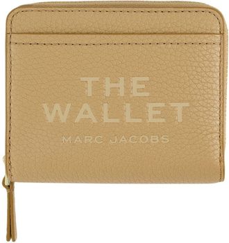 Marc Jacobs Womens Compact Leather Wallet Beige Cowhide