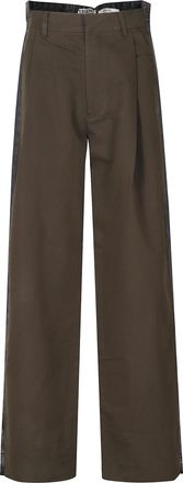 Essentiel Wide-Leg Pants With Contrast Denim Panel And Elevated Waist