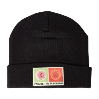 Rassvet Logo Patch Beanie Hat - male - Rassvet - Accessories - Black - ONE SIZE - Accessories