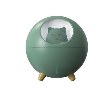 OEM Humidificador Usb Peque&ntilde;o Con Forma De Gato, Luz Nocturna Led Multicolor Multimodo Para Escritorio U Oficina, Con Dise&ntilde;o De Dibujos Animados, Ideal Pa