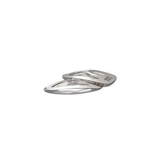 Miu Miu Metal Hair Clips, Woman, Steel Gray
