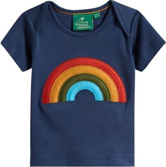 Little Green Radicals Kids Rainbow Cotton T-Shirt in Blue at Nordstrom, Size 18-24M