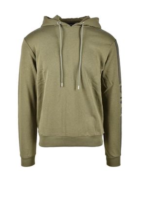 Costume National Military Green Hooded Cotton Sweatshirt