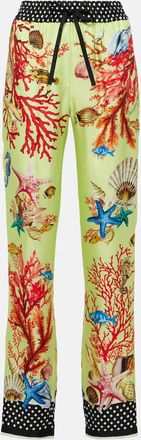 Dolce & Gabbana Capri printed silk tapered pants