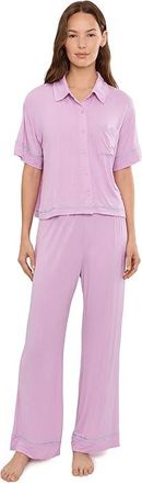 Honeydew Intimates Sweet Solstice Short Sleeve PJ Set Womens Pajama Sets Iris Bloom : LG, Rayon/Spandex