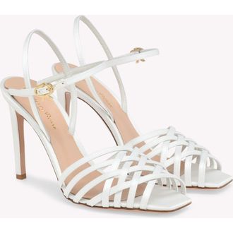 Gianvito Rossi Kerry Sandal in White Fabric at Nordstrom, Size 39.5