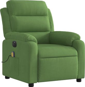 vidaXL Sill&oacute;n Reclinable De Masaje El&eacute;ctrico Terciopelo Verde Claro Vidaxl
