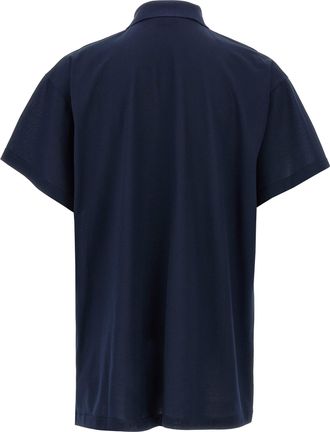 Balenciaga Mens Blue Cotton Polo Shirt