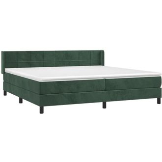 vidaXL Vidaxl - Cama Box Spring Con Colch&oacute;n Terciopelo Verde Oscuro 200x200 Cm