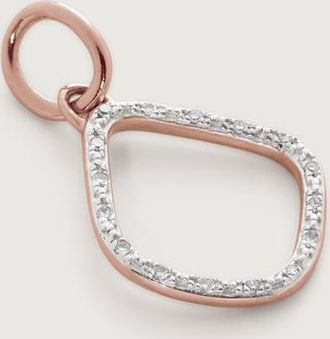 Monica Vinader Rose Gold Riva Kite Diamond Pendant Charm Diamond