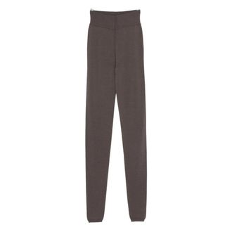 Rick Owens Leggings, female, Gray, Size: S Virgin Wool Leggings