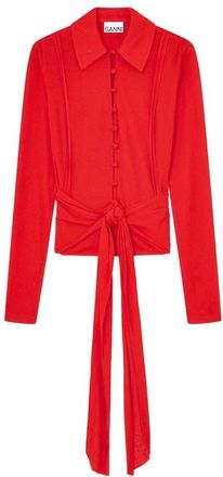 Ganni Cardigans, female, Red, Size: XS Shirt