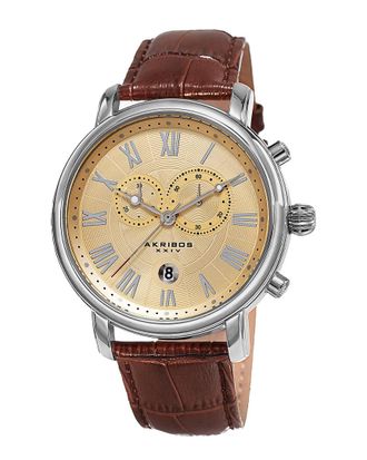 Akribos XXIV Akribos Xxiv Mens Leather Watch