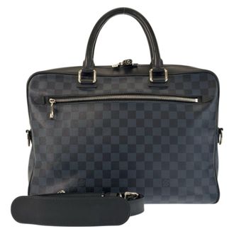 Louis Vuitton Black Navy Pvc Leather Briefcase (Pre-Owned)