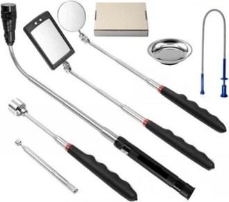 OEM Herramienta Telesc&oacute;pica Magn&eacute;tica Para Recoger Escombros Con Luz Led, Varilla De Succi&oacute;n Flexible Con Luz, Juego De 7 Piezas