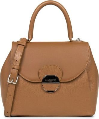 Lancaster Flap Handtas met Metalen Sluiting - Dames - Handtassen - Bruin - ONE Size - Leer - Tassen