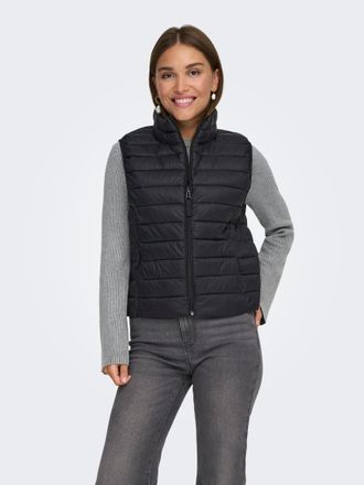 Only Steppweste ONLY ONLTAHIA LW QUILTED WAISTCOAT OTW CC OTW, Damen, Gr. L, schwarz, Steppware, Obermaterial: 100% Nylon, unifarben, regular fit normal, W