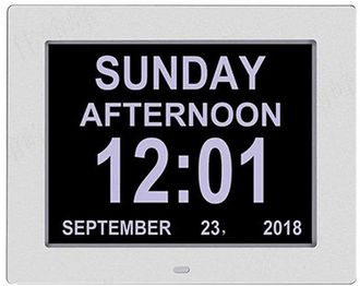 OEM Reloj Electr&oacute;nico Inteligente Blanco De 8 Pulgadas Con Calendario Y Alarma Para Personas Mayores, Con Gran Pantalla Digital