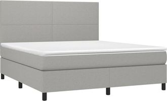vidaXL Vidaxl - Cama Box Spring Con Colch&oacute;n Tela Gris Claro 160x200 Cm