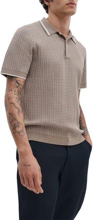 Rag & Bone Harvey Rib Polo Sweater in Grey at Nordstrom, Size Xx-Large