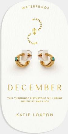 Katie Loxton December Waterproof Gold Birthstone Hoop Earrings at Nordstrom