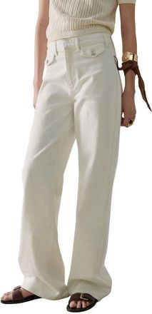 Mango Flap Pocket Jeans in White at Nordstrom, Size 10